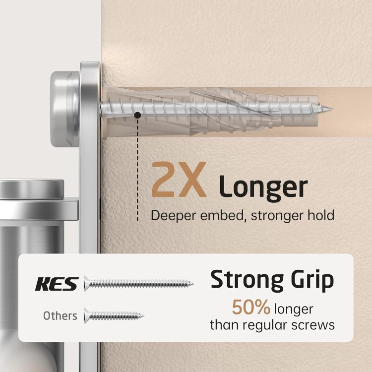 KES Extra Long Swivel Towel Bar 19.5" 4-Arm, Swing Out Towel Rack for Bathroom Wall, Hand Towel Holder for Multiple Towels, SUS304 Stainless Steel Brushed Finish, A2103S4L50-2 - Image 4