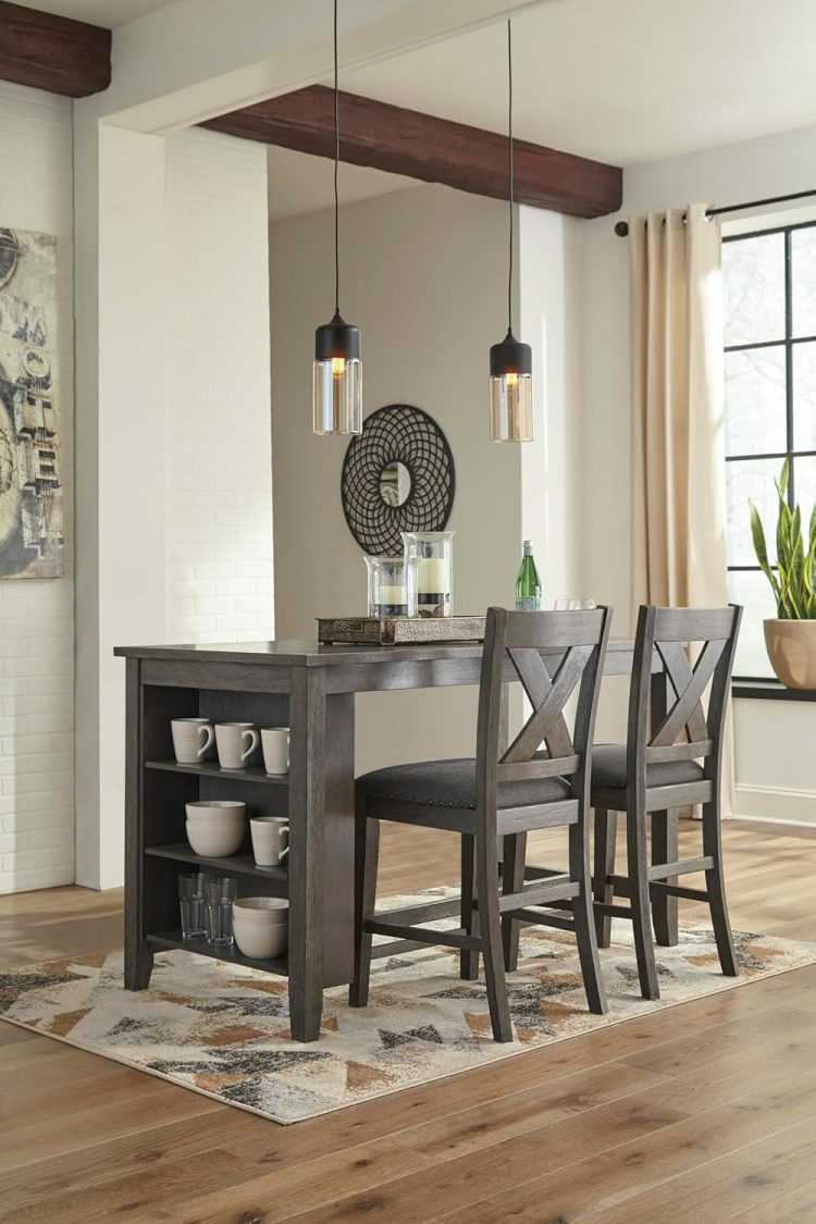 Signature Design by Ashley Caitbrook Rustic 24.4" Counter Height Upholstered Barstool, 2 Count, Gray - Image 10